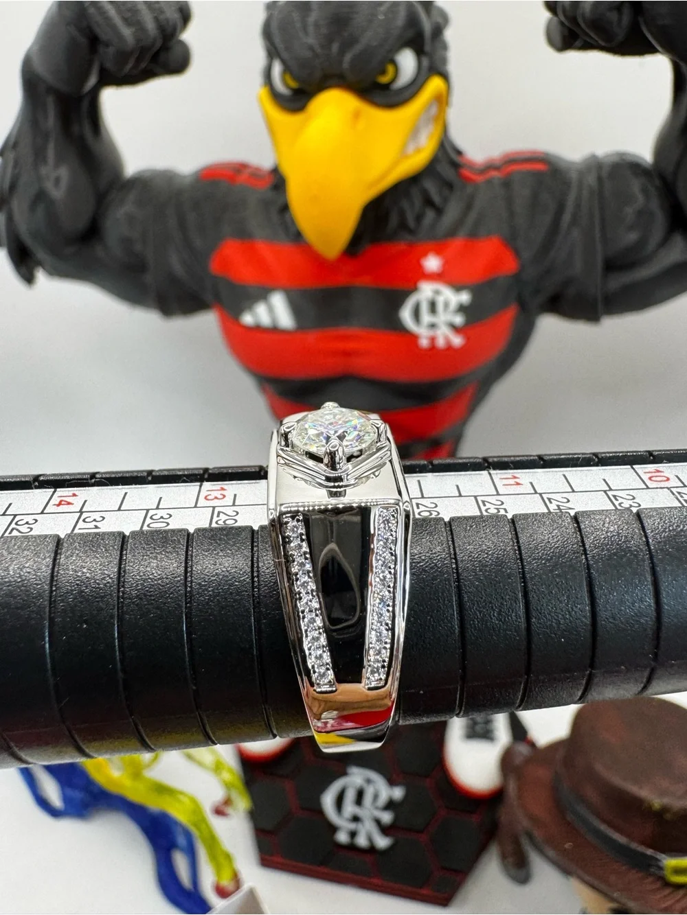 Men's Silver Moissanite Ring in White